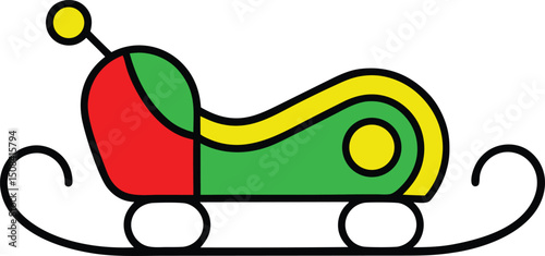 vector outline sleigh tracks in snow logo icon wit (1).eps