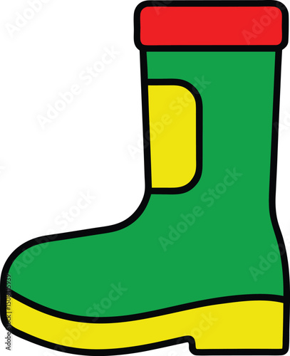 vector outline snow boot logo icon with white back.eps