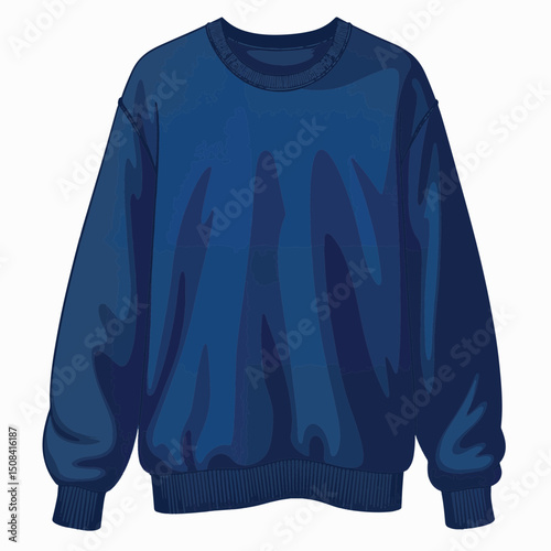Cozy blue oversized sweater illustration, comfort and warmth