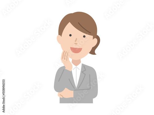 ひらめく,スーツ女性