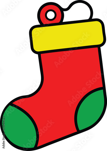 vector outline stocking stuffer toys logo icon wit.eps photo