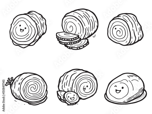 Ham line art vector