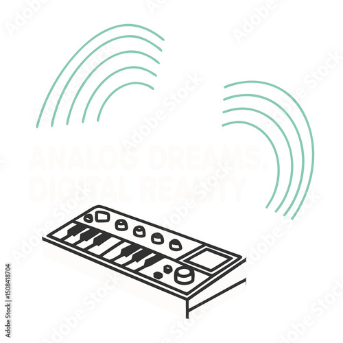 Analog Dreams Digital Reality Synth Print Sticker