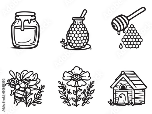 Honey line art vector