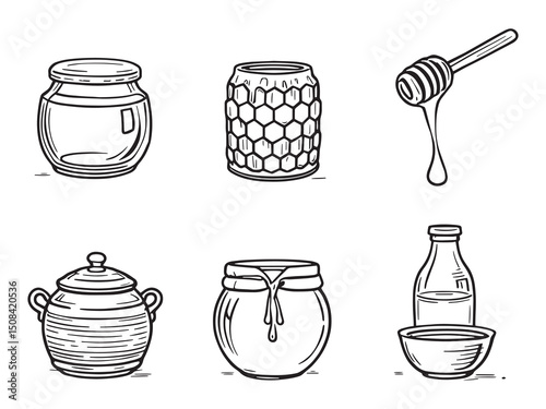 Honey line art vector