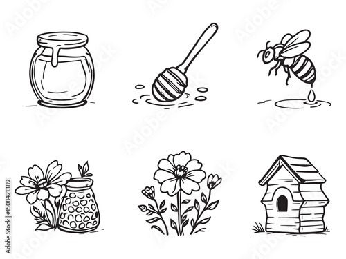 Honey line art vector