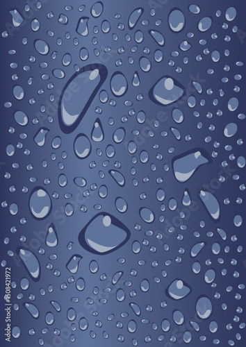 water drops on blue background