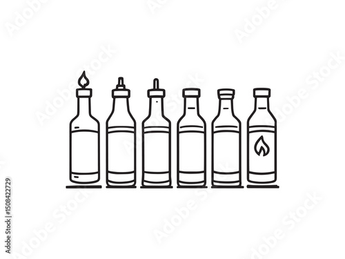 Hot sauce line art vector