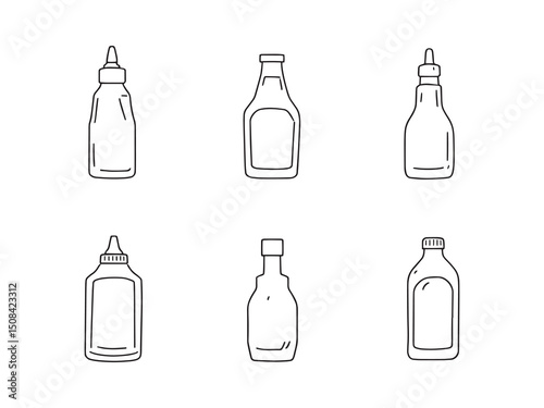 Ketchup line art illustration