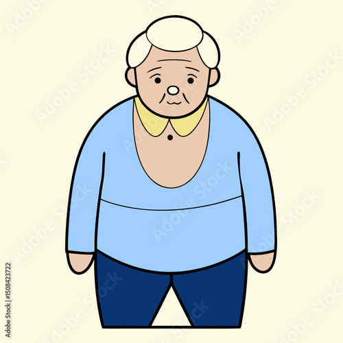 An elderly man standing and looking worried, showing concern and anxiety. The illustration reflects emotional vulnerability and senior health awareness in a simple style.