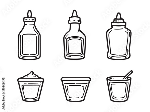 Ketchup line art illustration