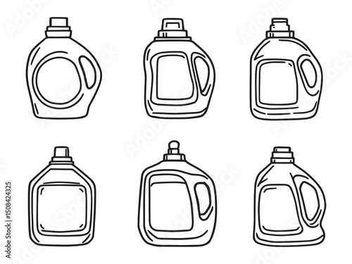 Laundry detergent line art illustration