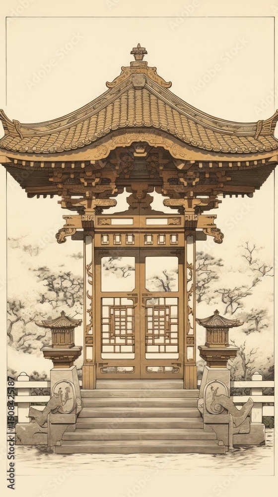 Traditional japanese calm shrine architecture tradition building. Traditional japanese calm shrine architecture tradition building.