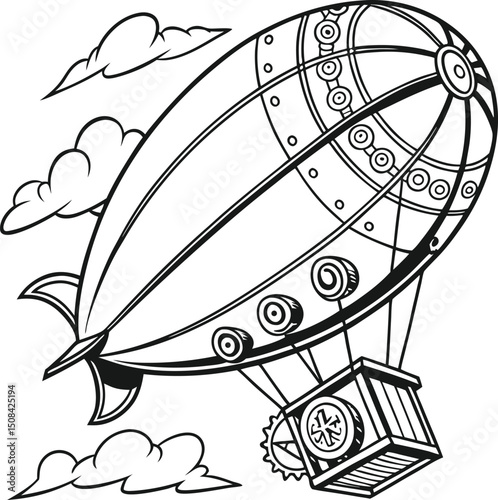 Vector illustration of an astronomical clock and satellite dish displaying zodiac signs with a space shuttle launch