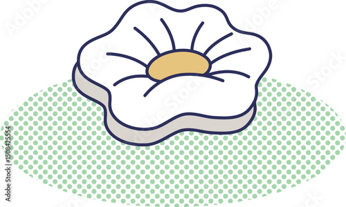 花形のクッションのシンプルなカラーイラスト