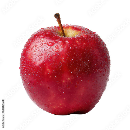 Fresh Red Apple with Water Droplets photo