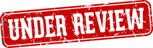 under review rectangular sign. under review stamp