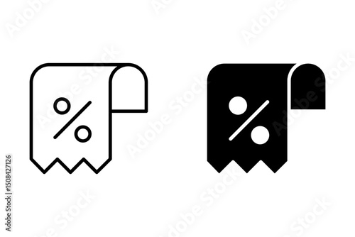 Percentage, Percent or Discount simple icons set designed in filled, outline, line and stroke style