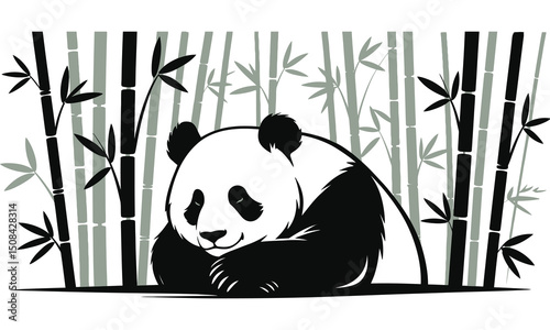 panda with bamboo