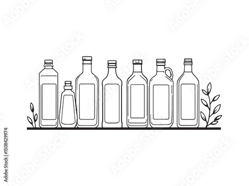 Olive oil line art illustration