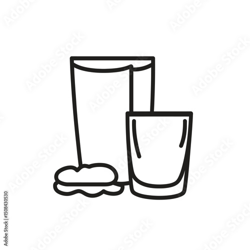 Two distinct line art glasses sitting adjacent show elegant simplistic glassware style