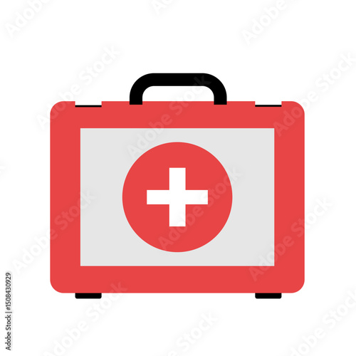 first aid kit box simple flat design vector
