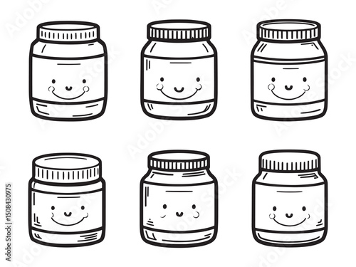 Peanut butter line art illustration