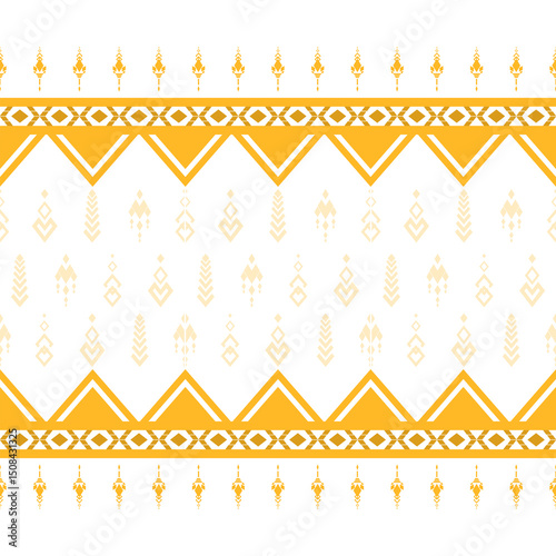 geometric pattern yellow. Native American tribal fabric, design vector for woven textile printing, tile, motifs, carpet, cards, picture books, ethnic boho indian texture ornament seamless pattern