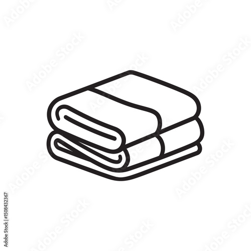 Two neatly folded towels appear in the line art against a transparent background