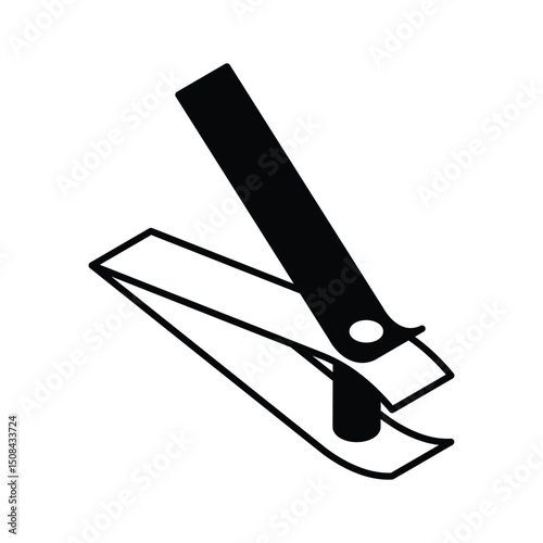 A visually appealing isometric icon of metal nail clipper