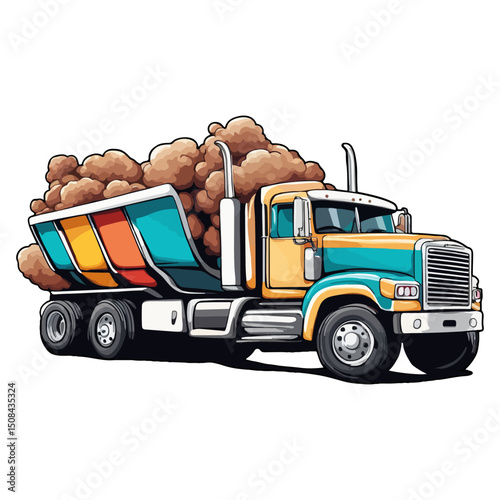 amazing big truck vector illustration ai generated