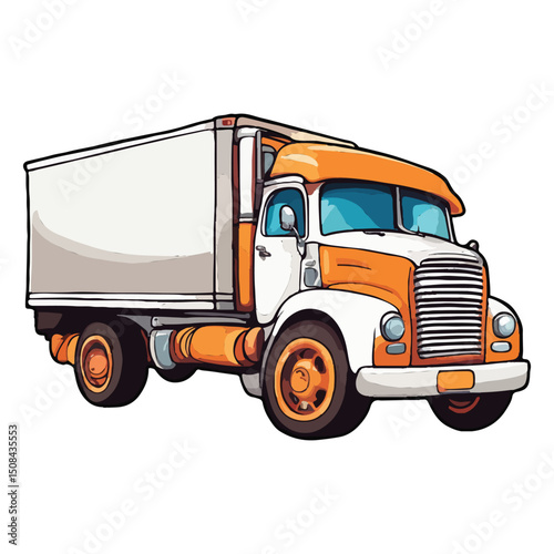 amazing box truck vector illustration ai generated