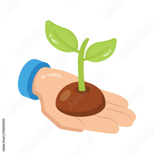 Get a glimpse of this 2d style sapling icon