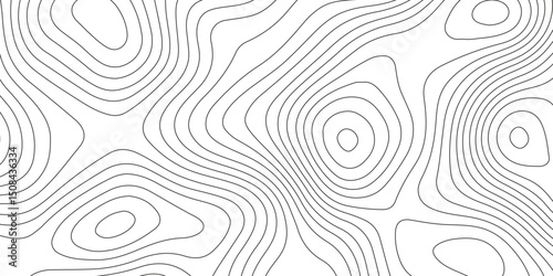 Topographic map background with geographic grid for hiking and mountain sport. modern design with white background and black wave lines. topographic contour lines vector map seamless pattern vector.