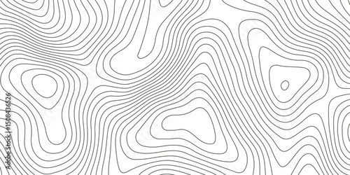 Topographic map background with geographic grid for hiking and mountain sport. modern design with white background and black wave lines. topographic contour lines vector map seamless pattern vector.