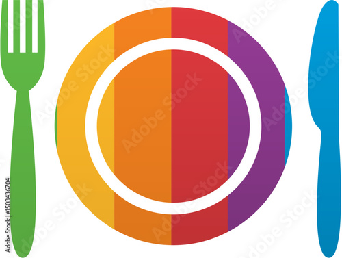 Pride Month Plate Icon Rainbow LGBTQ Icon