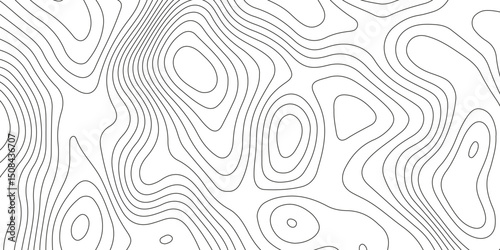 Topographic map background with geographic grid for hiking and mountain sport. modern design with white background and black wave lines. topographic contour lines vector map seamless pattern vector.
