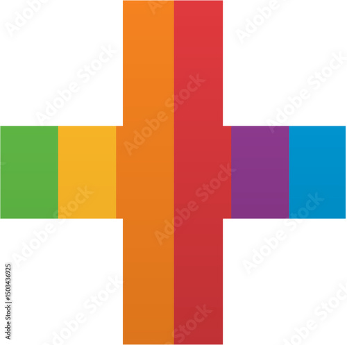 Pride Month Plus Sign (+) Rainbow LGBTQ Icon