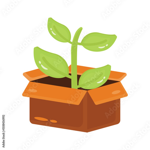A 2d style icon of box gardening, easy to edit design