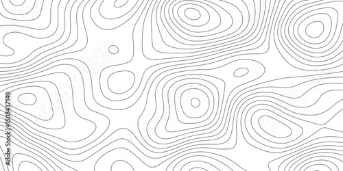 Topographic map background with geographic grid for hiking and mountain sport. modern design with white background and black wave lines. topographic contour lines vector map seamless pattern vector.