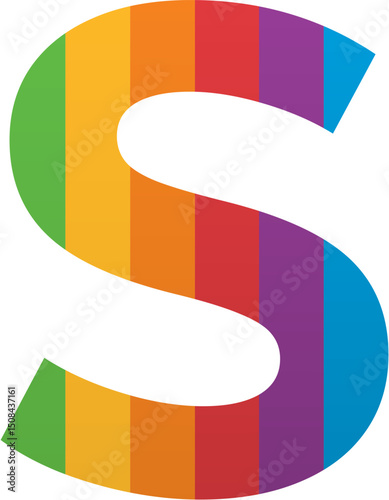 Pride Month Alphabet Letter S Rainbow LGBTQ Icon