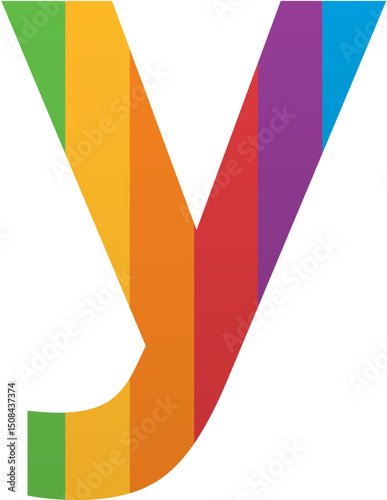 Pride Month Alphabet Letter y Rainbow LGBTQ Icon