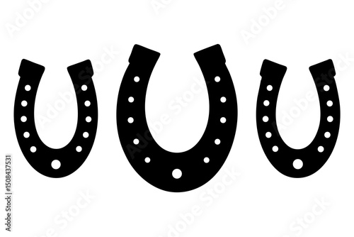 Vintage Black Horseshoe – Lucky Western Rustic Metal Monochrome Design