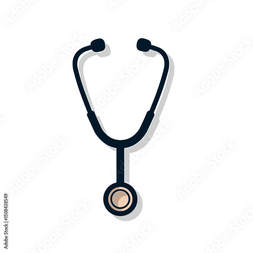 Isolated Stethoscope Illustration: A Medical Tool for Diagnosis and Healthcare Professional Use