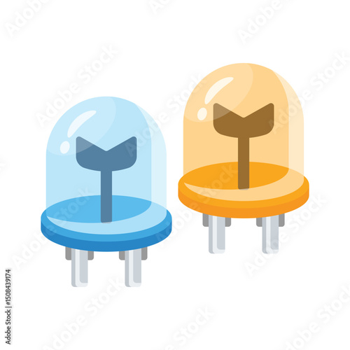 A modern 2d icon showing power diodes design element