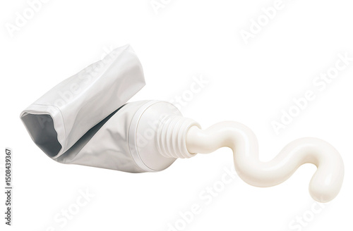 Squeezed Toothpaste with Curved Stream
