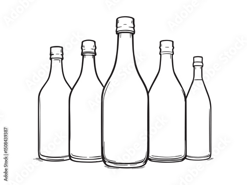 Soy sauce vector line art illustration