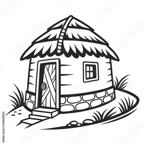 Hut icon vector art on white background. hut icon, hut art, hut logo. Adobe Illustrator Artwork