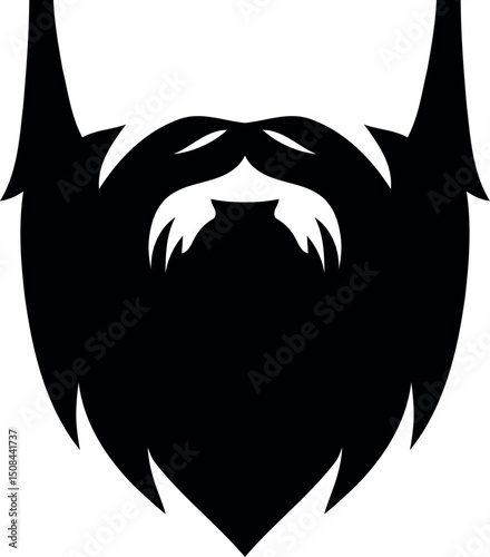 Stylish Black and White Silhouette of a Full Beard