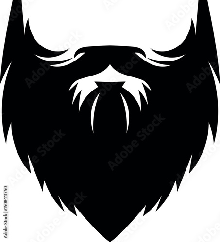 Stylish Black and White Silhouette of a Full Beard